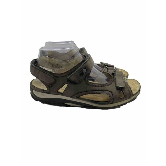 Dynamic WALDLAUFER Womens Comfort Leather Sandals Size 7.5 Brown Flat Adjustable - Picture 1 of 13